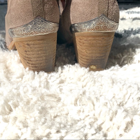 Vintage Jeffrey Campbell Suede Cromwell Cutout Block Heel Western Bootie - Picture 2 of 4